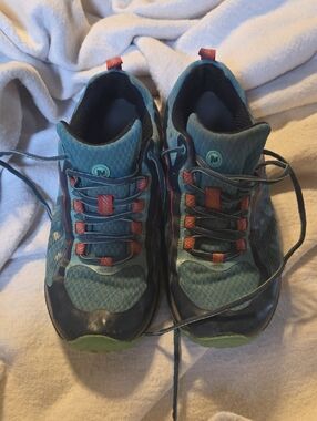 Merrell Teal and Coral Women's Trail Sneakers